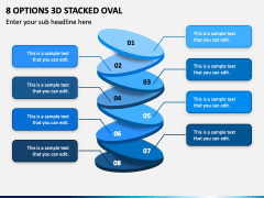 8 Options 3D Stacked Oval PPT Slide 1