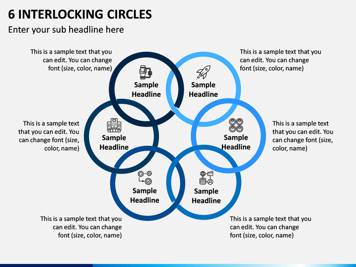 6 Interlocking Circles PPT Slide 1