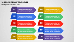 10 Stylish Arrow Text Boxes PPT Slide 1