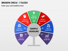 Broken Circle - 7 Slices PPT Slide 1