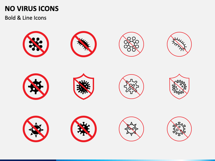 No Virus Icons PPT Slide 1