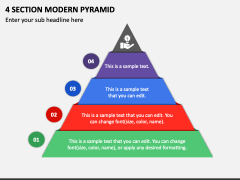 4 Section Modern Pyramid PPT Slide 1