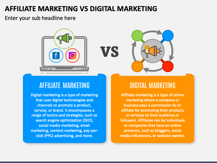 Affiliate Marketing Vs Digital Marketing PPT Slide 1