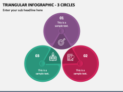 Triangular Infographic - 3 Circles PPT Slide 1