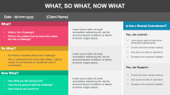 What, So What, Now What PowerPoint and Google Slides Template - PPT Slides