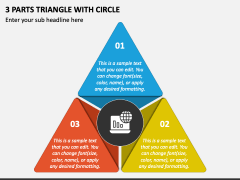 3 Parts Triangle with Circle PPT Slide 1