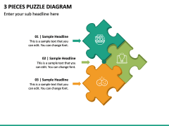 3 Pieces Puzzle Diagram PPT Slide 2