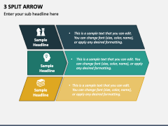 3 Split Arrow PPT Slide 2