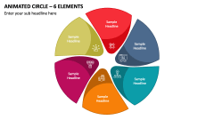 Animated Circle - 6 Elements PPT Slide 1