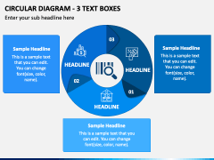 Circular Diagram - 3 Text Boxes PPT Slide 2