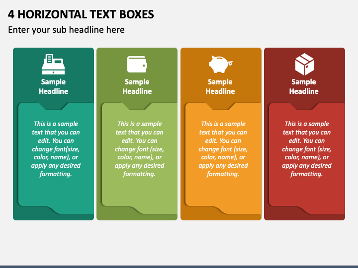 4 Horizontal Text Boxes PPT Slide 1