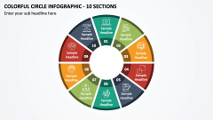 Colorful Circle Infographic - 10 Sections PPT Slide 1