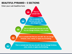 Beautiful Pyramid - 5 Sections PPT Slide 1