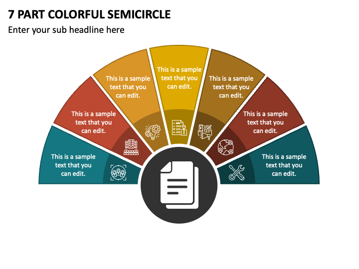 7 Part Colorful Semicircle PPT Slide 1