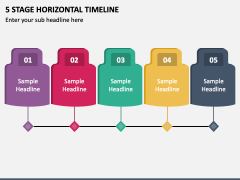 5 Stage Horizontal Timeline PPT Slide 1