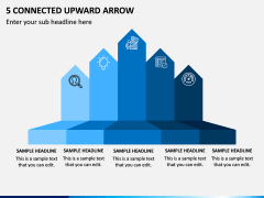 5 Connected Upward Arrow PPT Slide 1