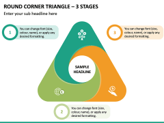 Round Corner Triangle - 3 Stages PPT Slide 2