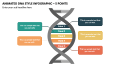 Animated DNA Style Infographic - 5 Points PPT Slide 1