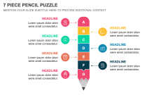 7 Piece Pencil Puzzle PPT Slide 1