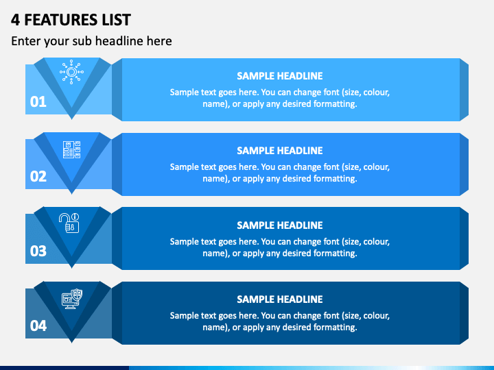 4 Features List PPT Slide 1