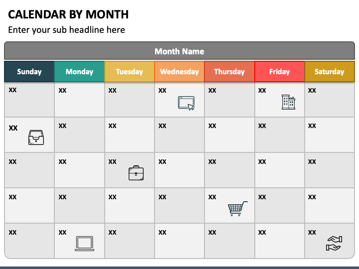 Calendar By Month PowerPoint Template PPT Slides