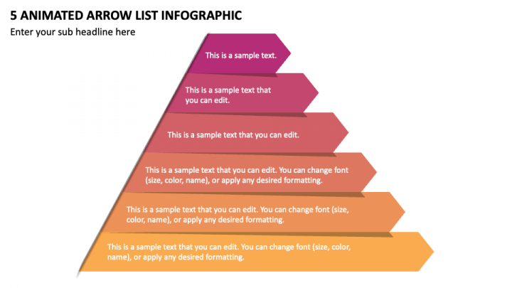 5 Animated Arrow List Infographic PPT Slide 1