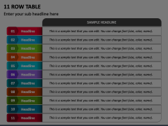 11 Row Table Animated Presentation - SketchBubble