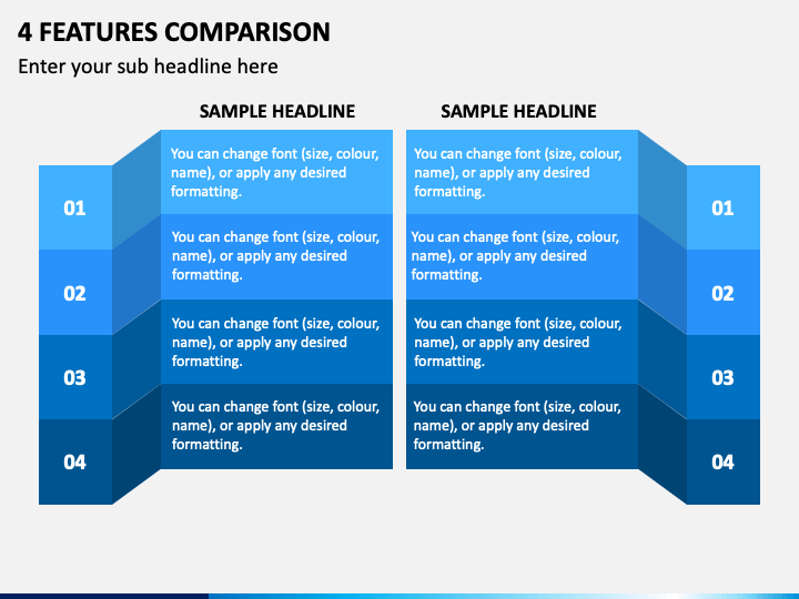 4 Features Comparison - Free PPT Slide 1