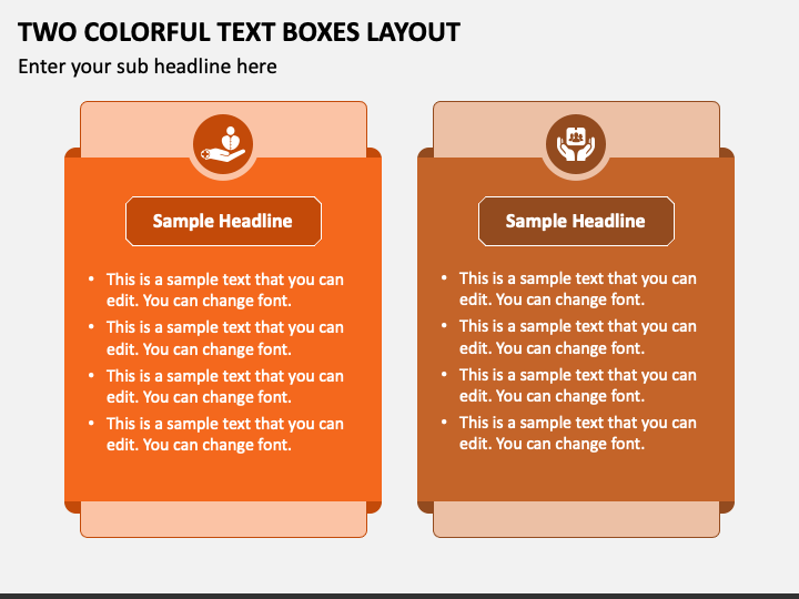 Two Colorful Text Boxes Layout PPT Slide 1