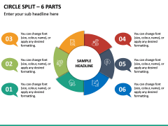 Circle Split – 6 Parts PPT Slide 2