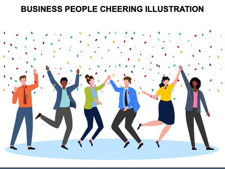 Business People Cheering Illustration PPT Slide 1