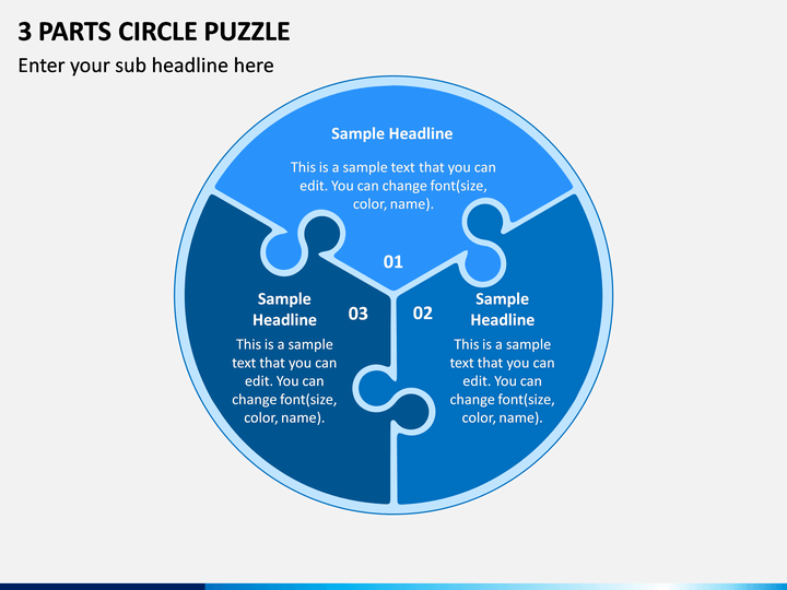 3 Parts Circle Puzzle PPT Slide 1
