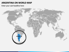 Argentina on World Map PPT Slide 2