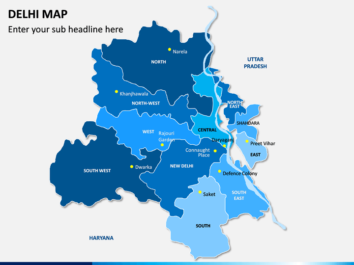 Delhi Map for PowerPoint and Google Slides - PPT Slides