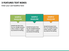 3 Features Text Boxes PPT Slide 2