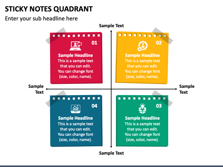 Sticky Notes Quadrant PPT Slide 1