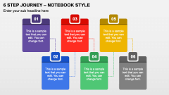 6 Step Journey - Notebook Style PPT Slide 1