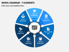 Wheel Diagram - 7 Elements PPT Slide 2