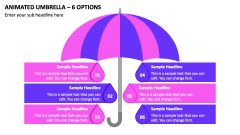 Animated Umbrella - 6 Options PPT Slide 1
