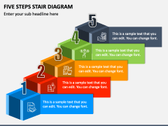 Five Steps Stair Diagram PPT Slide 1
