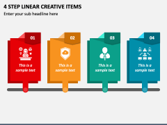 4 Step Linear Creative Items PPT Slide 1