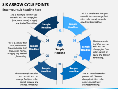 Six Arrow Cycle Points PPT Slide 1