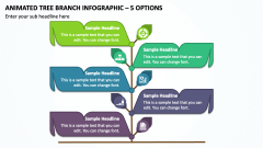 Animated Tree Branch Infographic - 5 Options PPT Slide 1