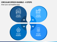 Circular Speech Bubble - 4 Steps PPT Slide 2