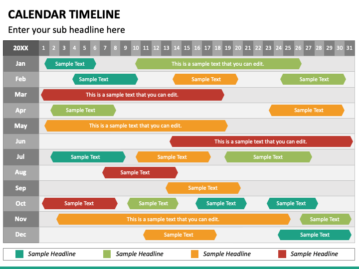 Calendar Timeline PowerPoint Template PPT Slides