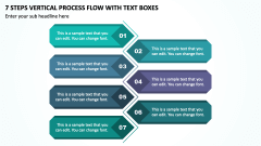 7 Steps Vertical Process Flow with Text Boxes PPT Slide 1