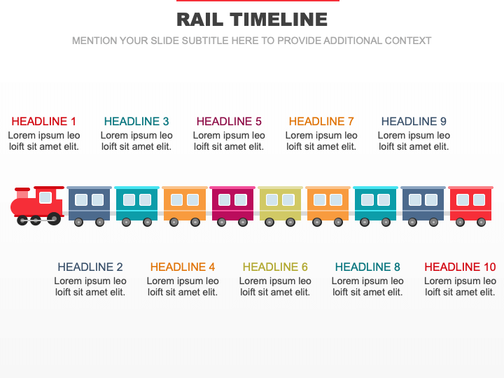 Rail Timeline PowerPoint and Google Slides Template - PPT Slides