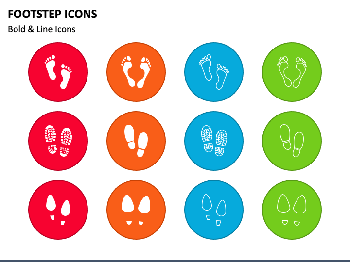 Footstep Icons PPT Slide 1