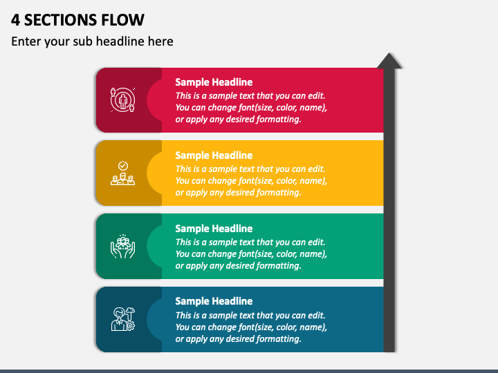 4 Sections Flow PowerPoint Presentation Slides - PPT Template