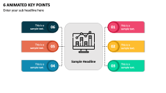 6 Animated Key Points PPT Slide 1